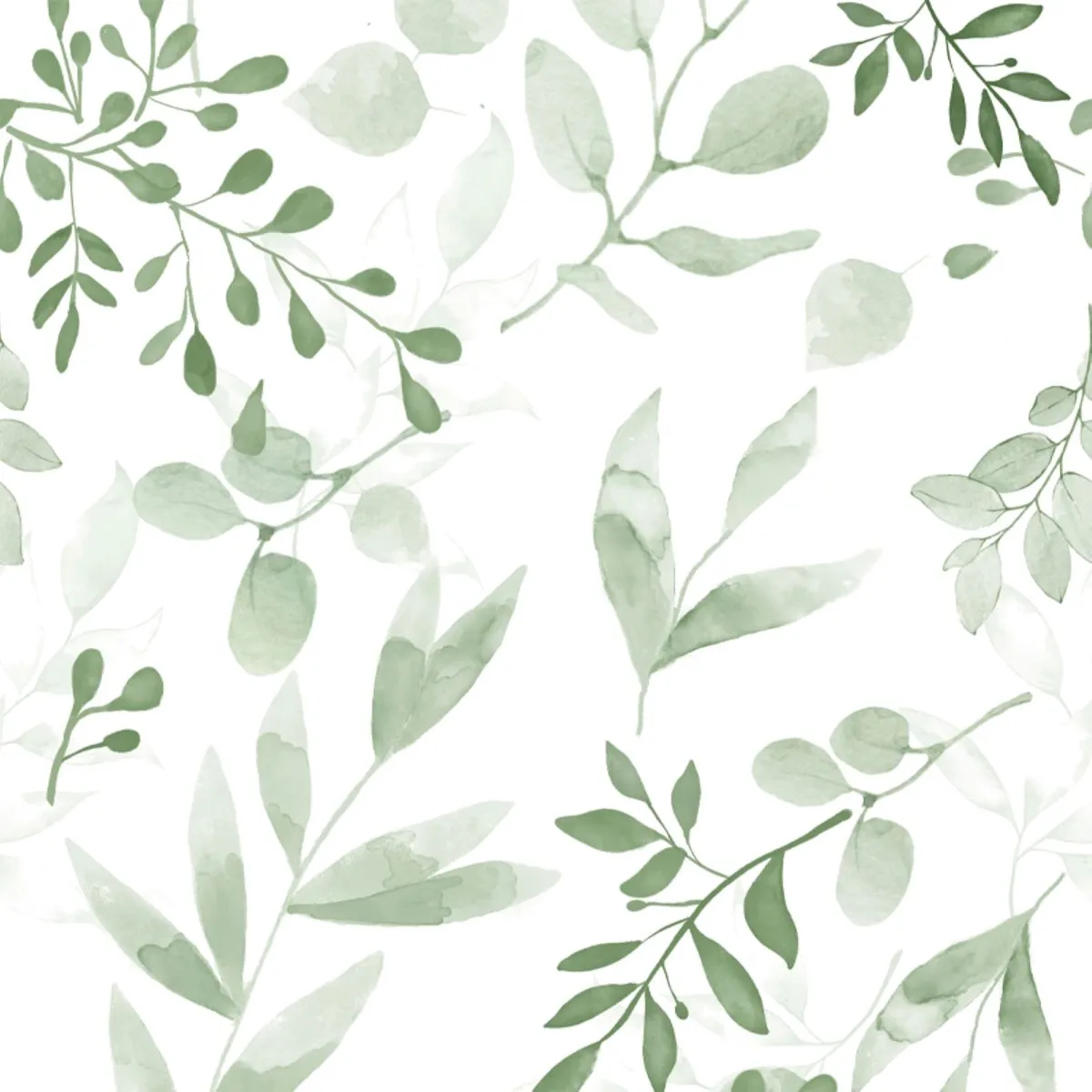 10m Roll Peel & Stick 3DWallpaper Furniture Cabinet Watercolor-Leaves - Green Leaves