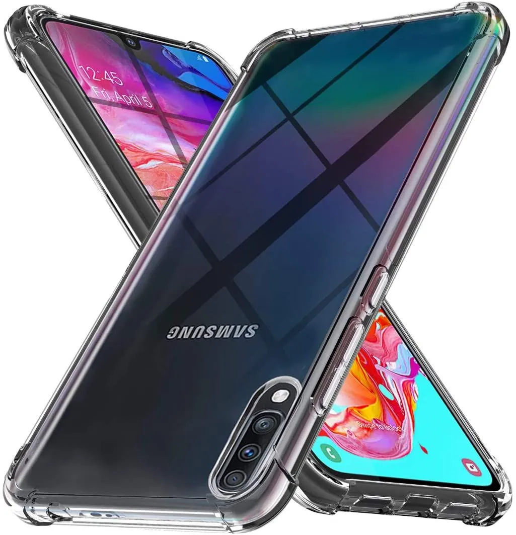 H Q Shockproof TPU Gel Cover Compatible with Samsung A70