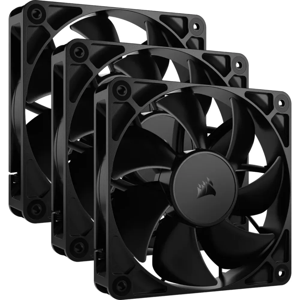Corsair RS120 120mm PWM Computer Case Fans Triple Pack - Black