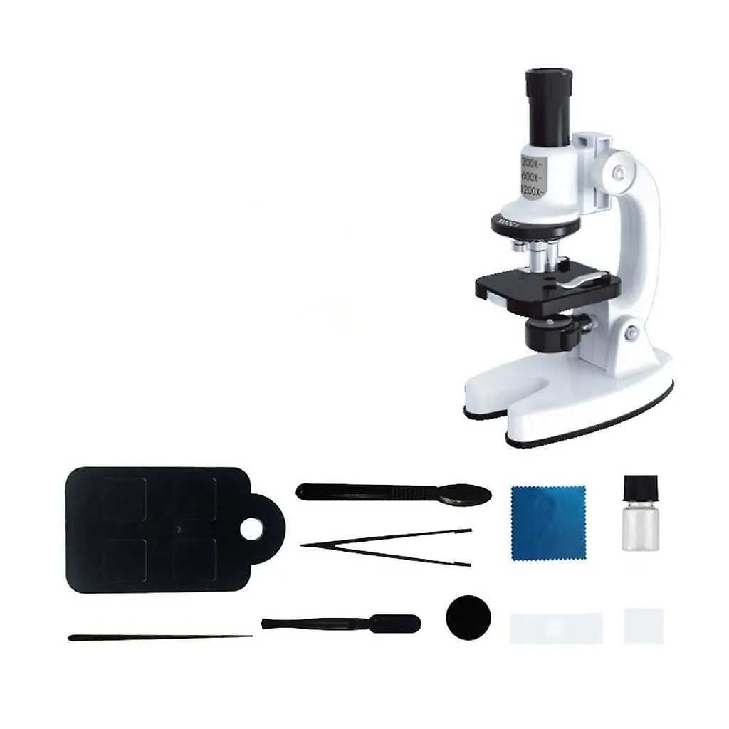 Kids Microscope Science Kit With Slides Microscope Kit Educational Stem Toy - White