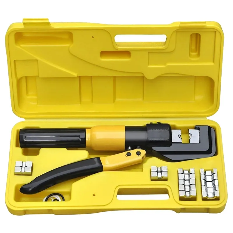 Tool Hydraulic Crimper. 8 Pair Molds And Storage Case, Electrical cables