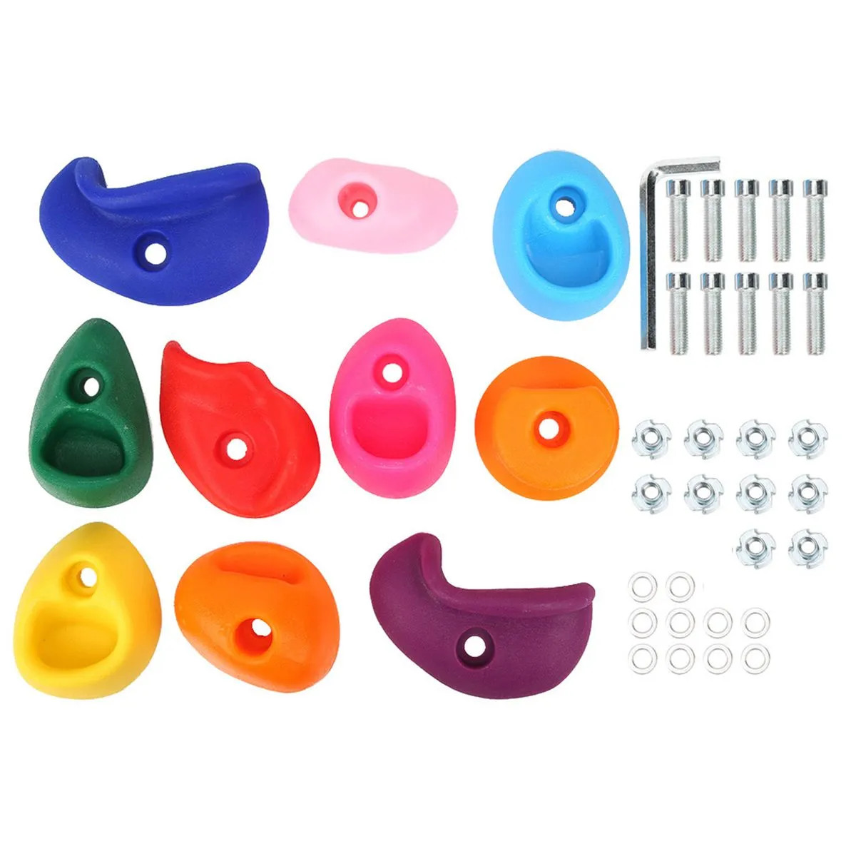 10 Pieces Multi-Color Medium Climbing Holds