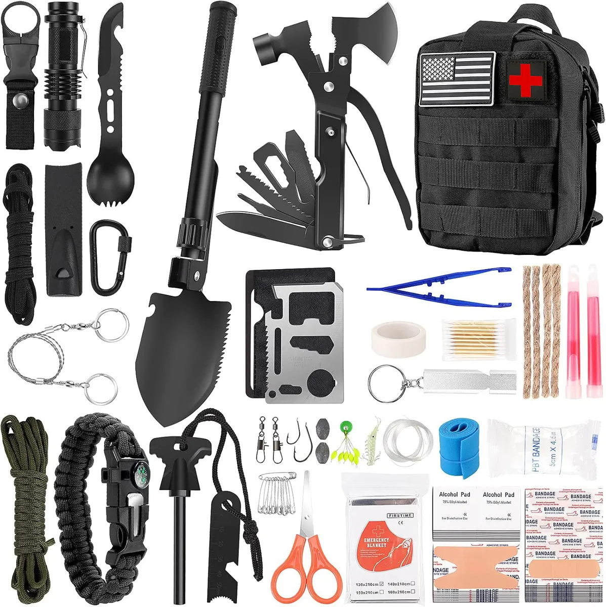 Professional Emergency Survival Kit for Outdoor Camping & Tactical Use