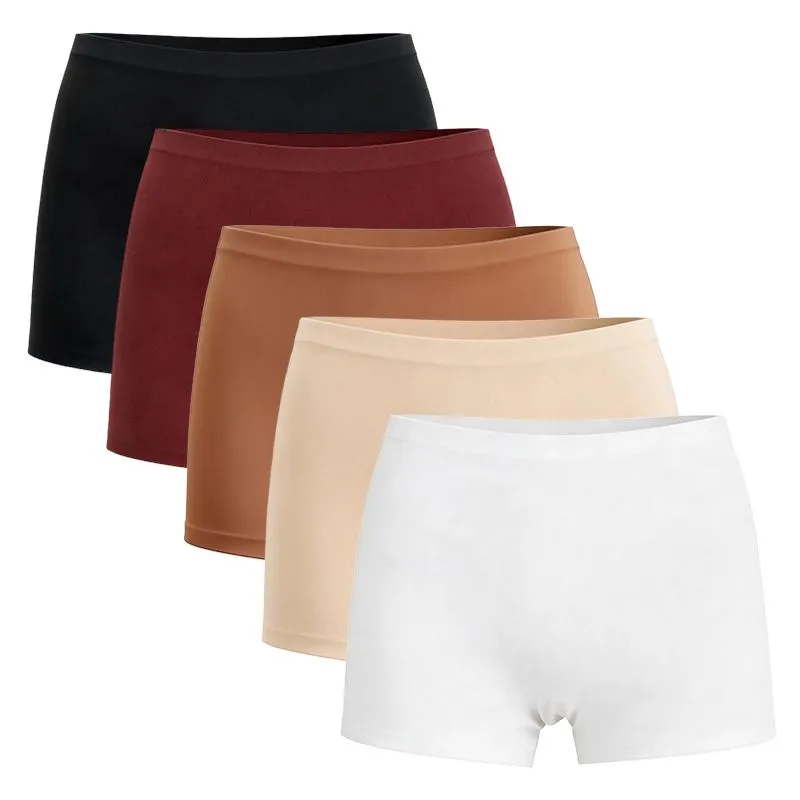 Womens Seamless Boy Shorts Underwear Soft Stretch No Show Pantie for Ladies