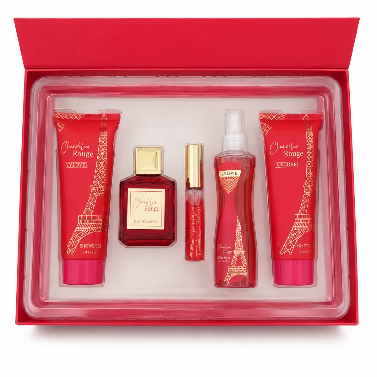 Chandelier Rouge Women's Perfume Gift Set 5 Piece Eau de Parfum