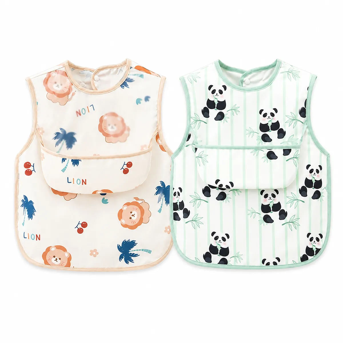 Cute Animal Print Baby Apron Bib-2 packs