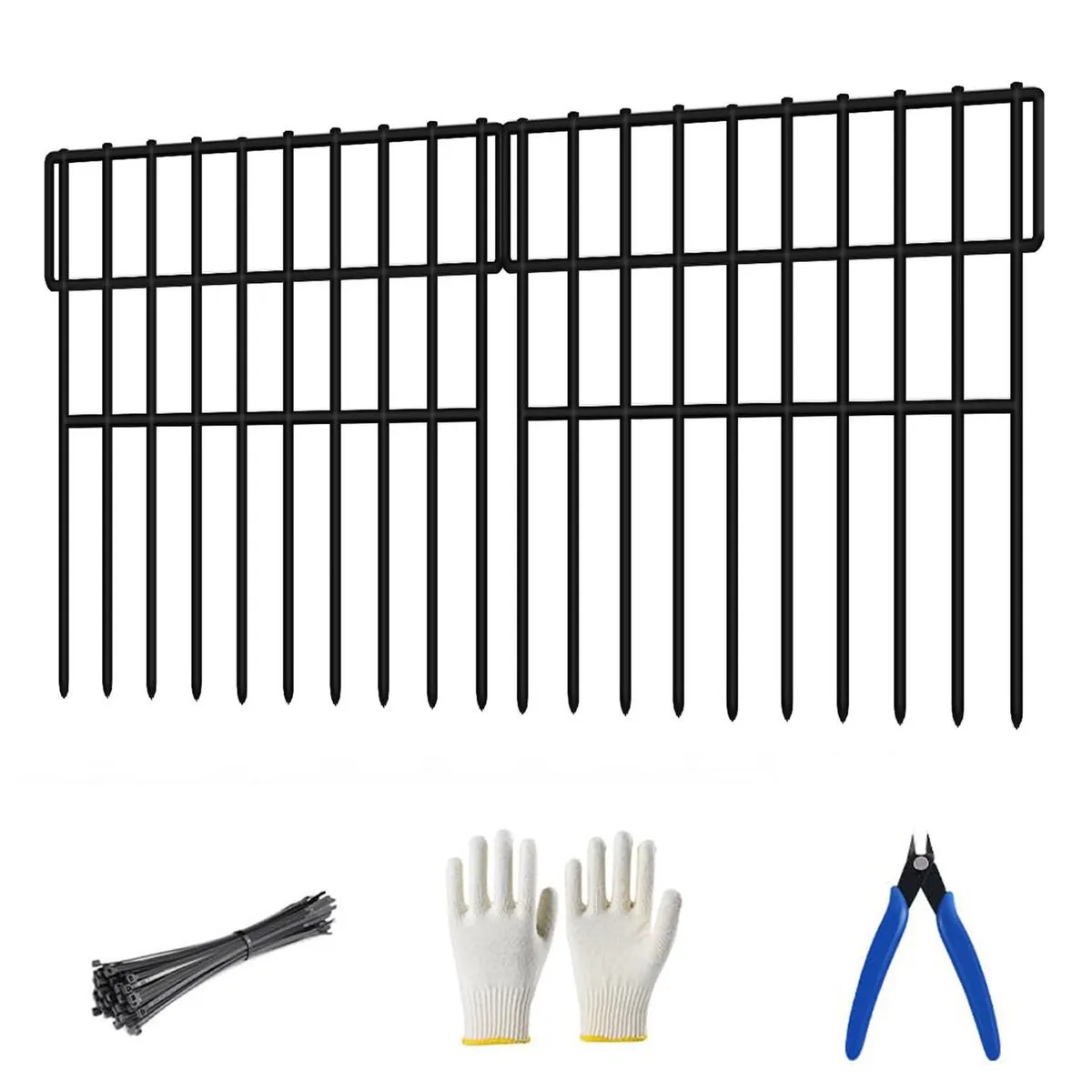 Garden Animal Fence Barrier, No-Dig Metal Fence Panels 14pack 43×33cm