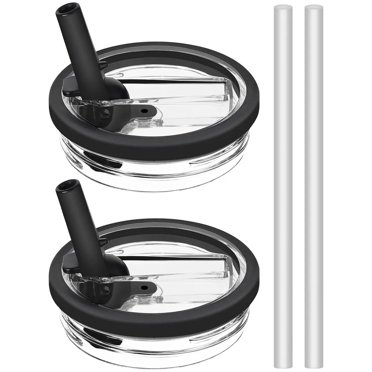 Premium 40OZ Car Cup Straw Mouth Cup Lid Leak Proof Cover With Straw - Black