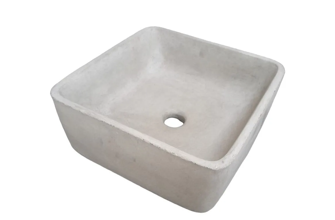 Grey Cement Handmade Concrete Basin Countertop Butler Sink 31x31x12cm