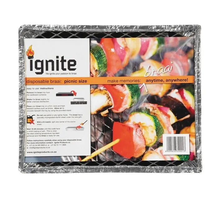 Picnic Disposable Braai 300 x 230 mm Charcoal