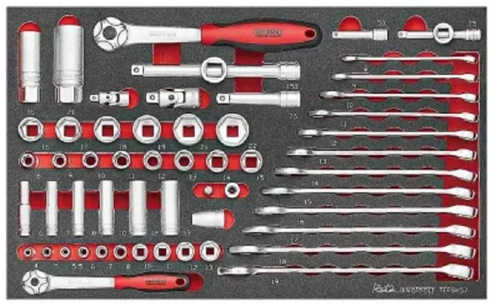 TengTools - 57 Piece Spanner & Socket Set in EVA Foam - TEFSK57
