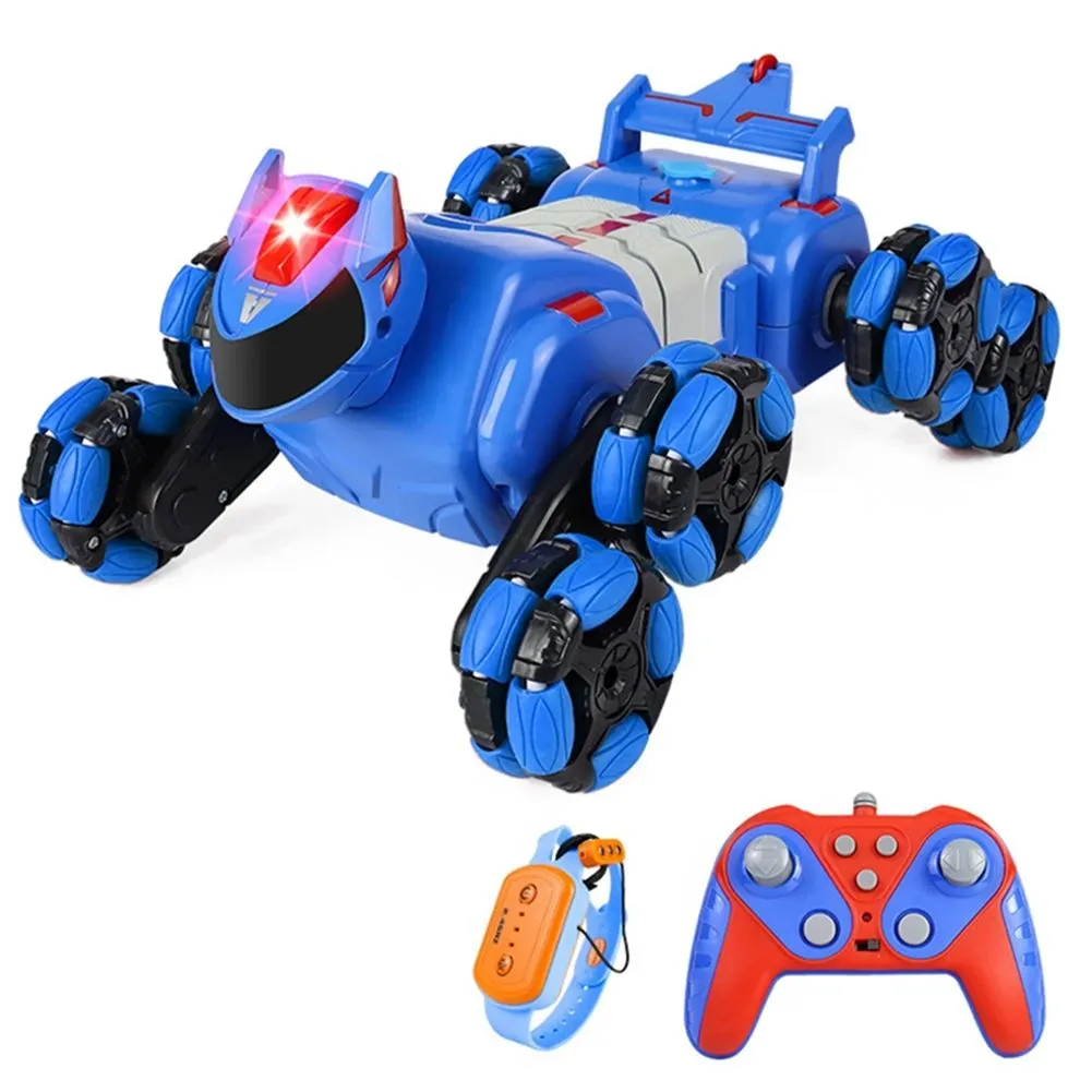 Rc Stunt Car 2.4G Gesture Sensing Spray Vehicle Electric Toy Blue