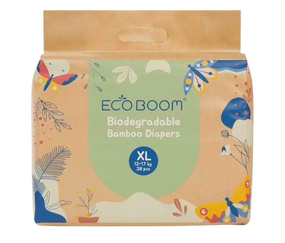 Eco Boom Joy Bamboo Nappies 5 XL - 224 Pcs Biodegradable Eco-Friendly
