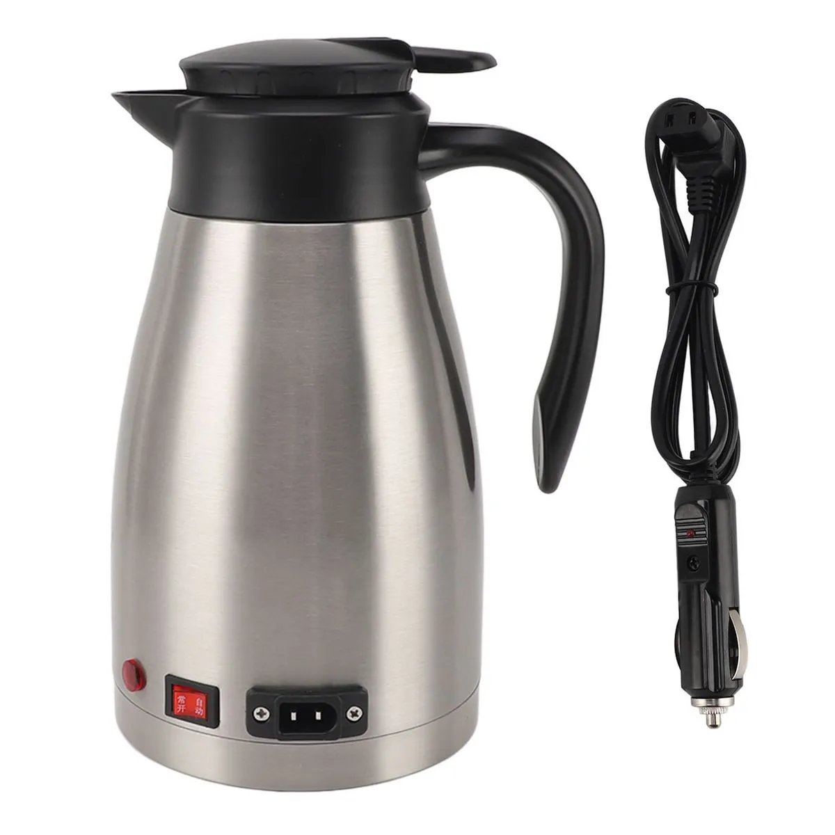 12V Car Electric Kettle - 1300ml Stainless Steel for Travel & Outdoor