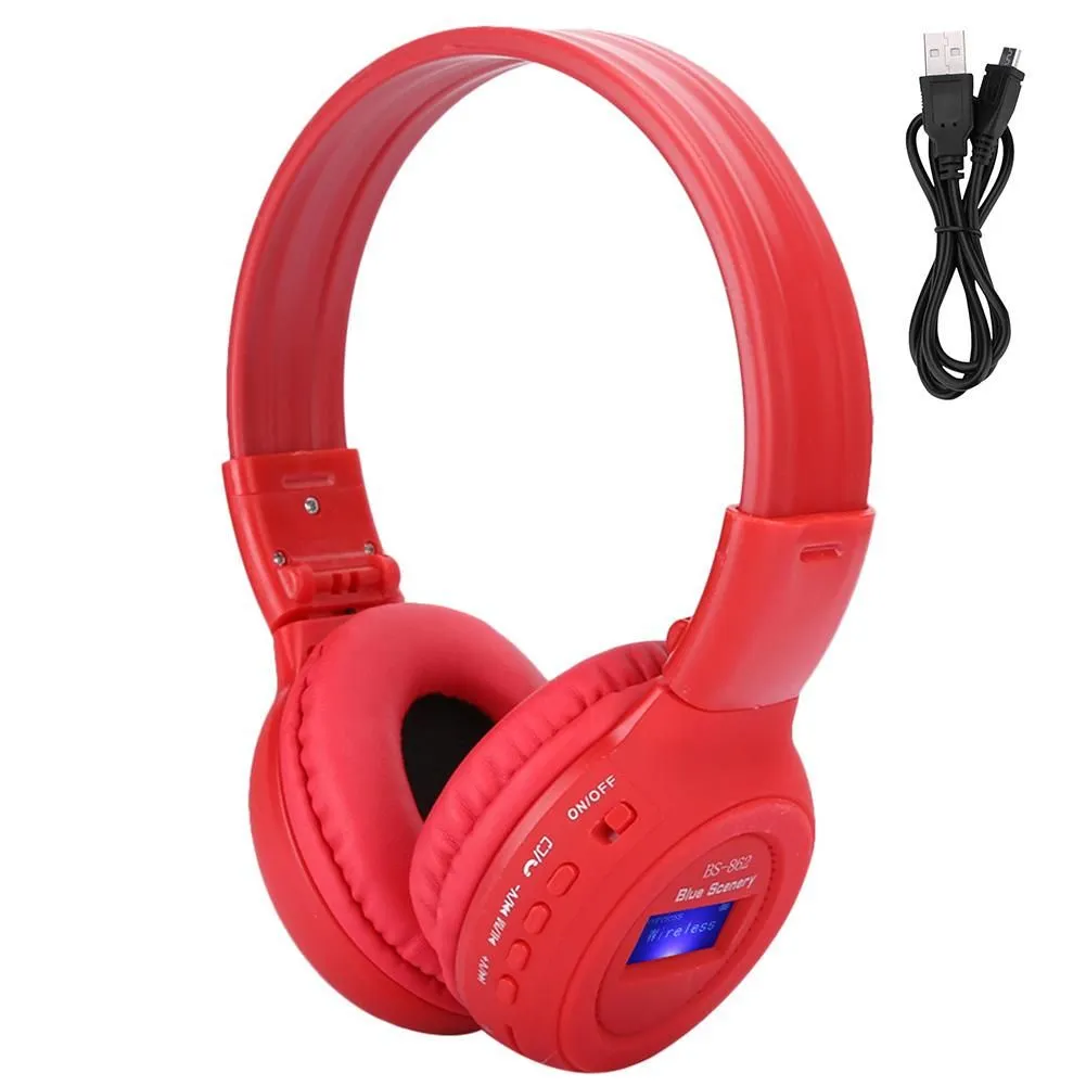 BS-862 Wireless Bluetooth Headset Stereo Sound with Mic Red
