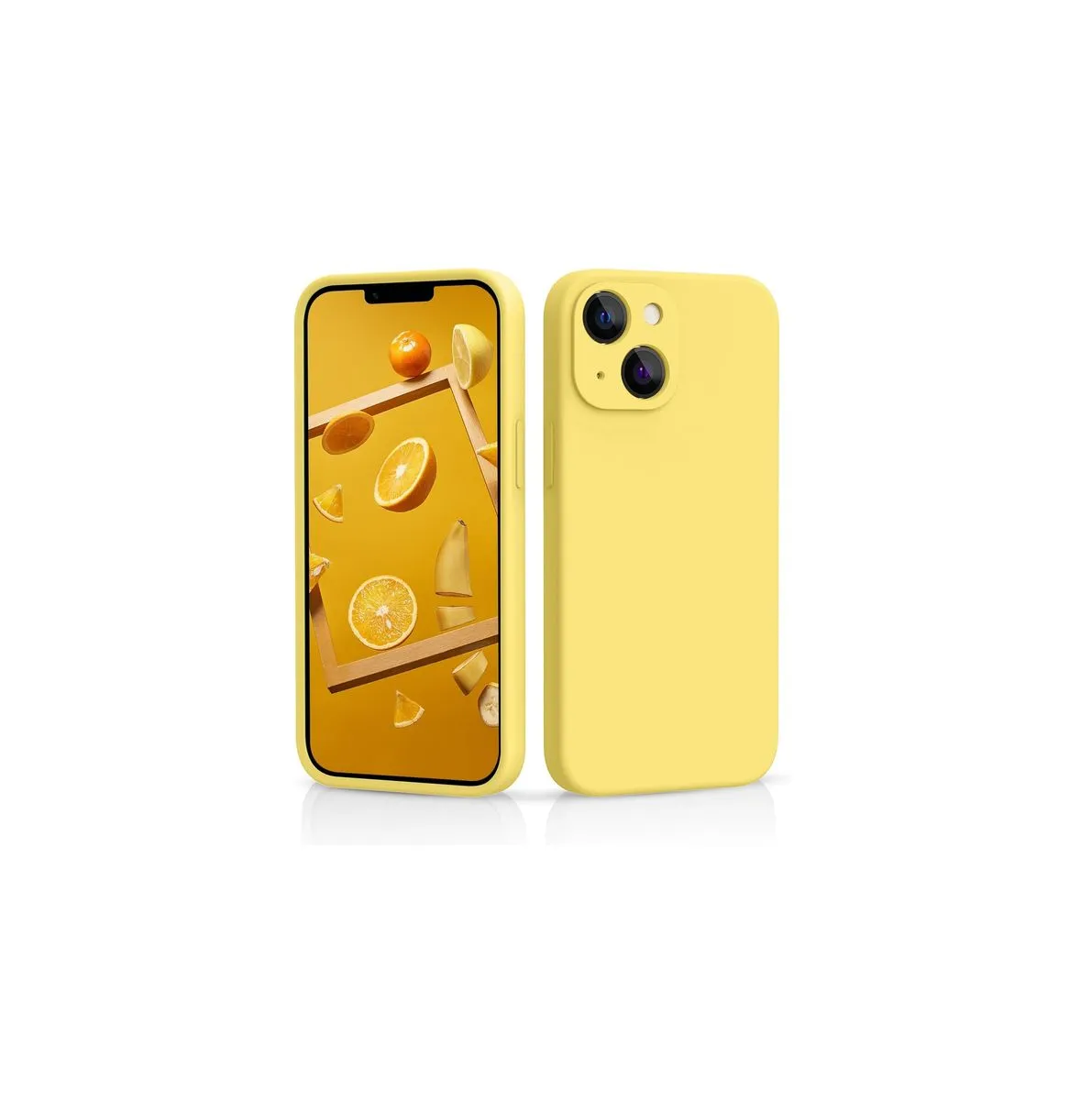 Liquid Silicone Back Case Compatible with Iphone 15 - Yellow