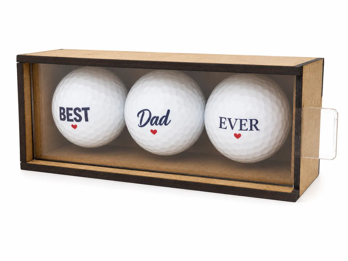 Best Dad Ever Golf Ball Gift Set with MDF Display Box