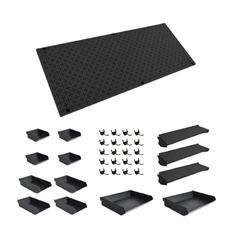 CLIP-FIT Pegboard and Mixed Accessory Pack 1200mm x 500mm - Black