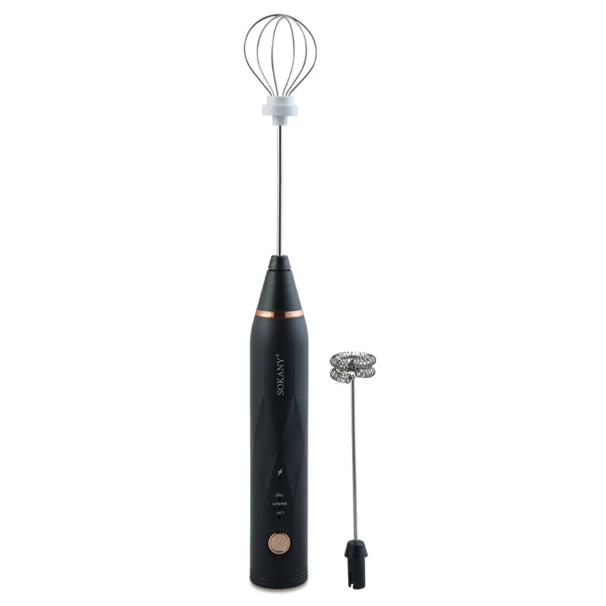 Sokany Electric Milk Frother Rechargeable Handheld Milk Foamer - Black