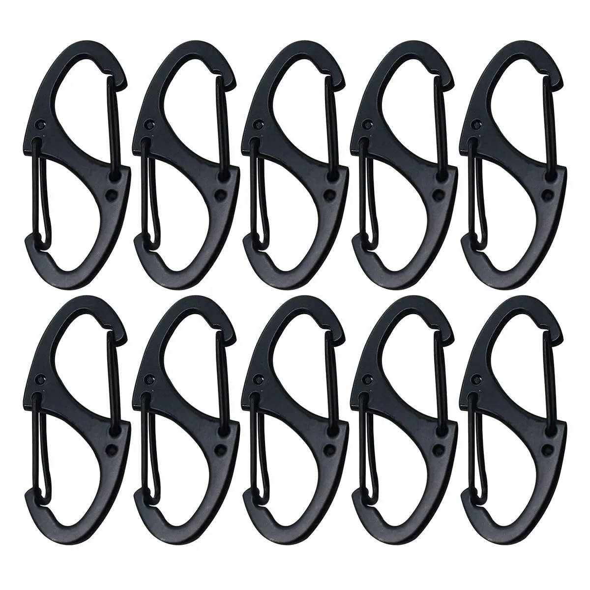 10 Pack Mini Carabiner Clips 1.6" Metal Keychain Snap Hooks