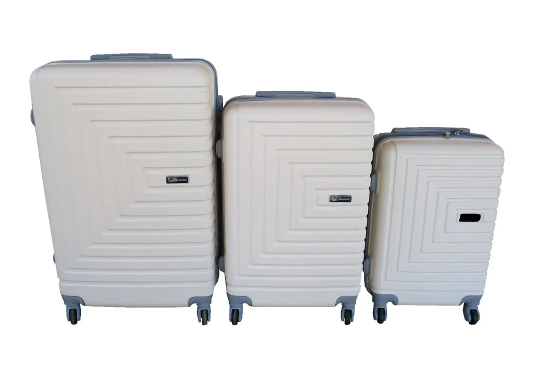 3-Piece Travel Luggage Suitcase Bag Set-Stylish, and Convenient-Cream White