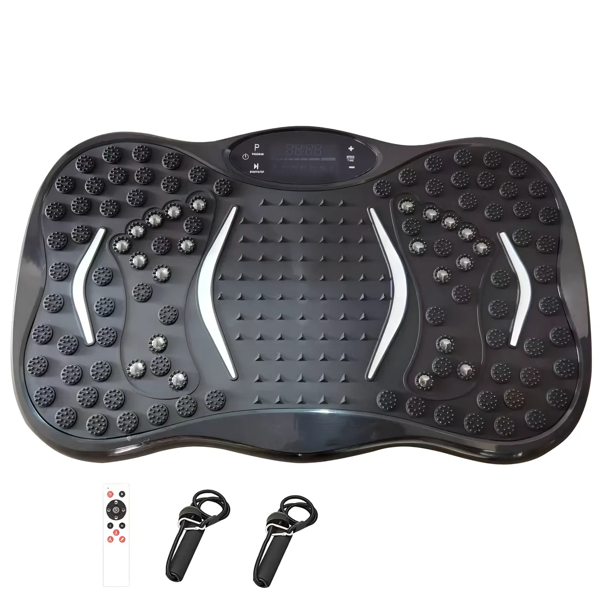 Full body workout vibration fitness exercise machine, fitness massager - Black
