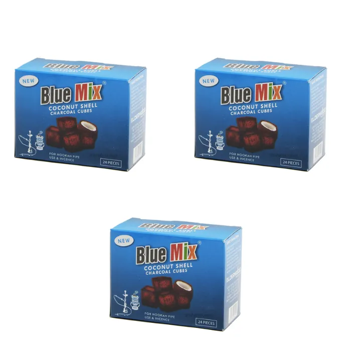 Blue Mix Coconut Coal 24 Piece 3 x Packs