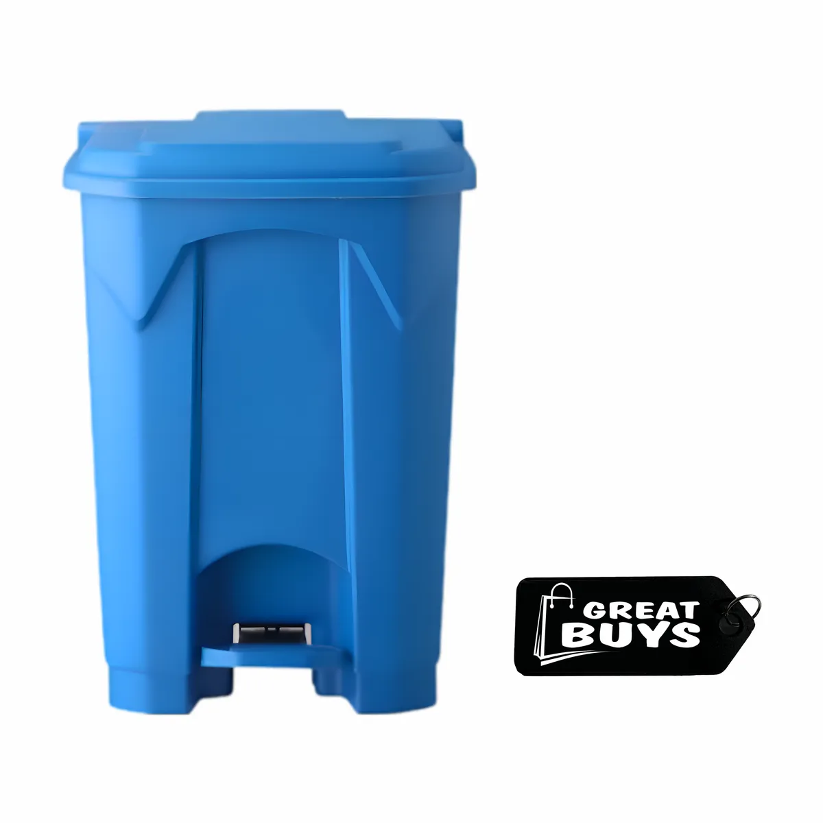 50Lt Waste Pedal Bin With Lid & Gel Keyring - Blue