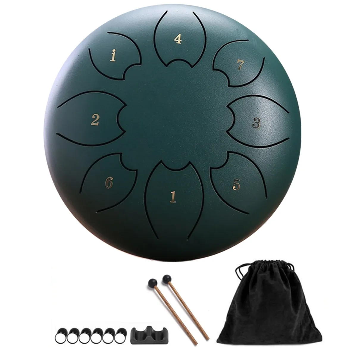 Rain Drum for Outside Steel Tongue Drum 8Notes 6 Inches Green