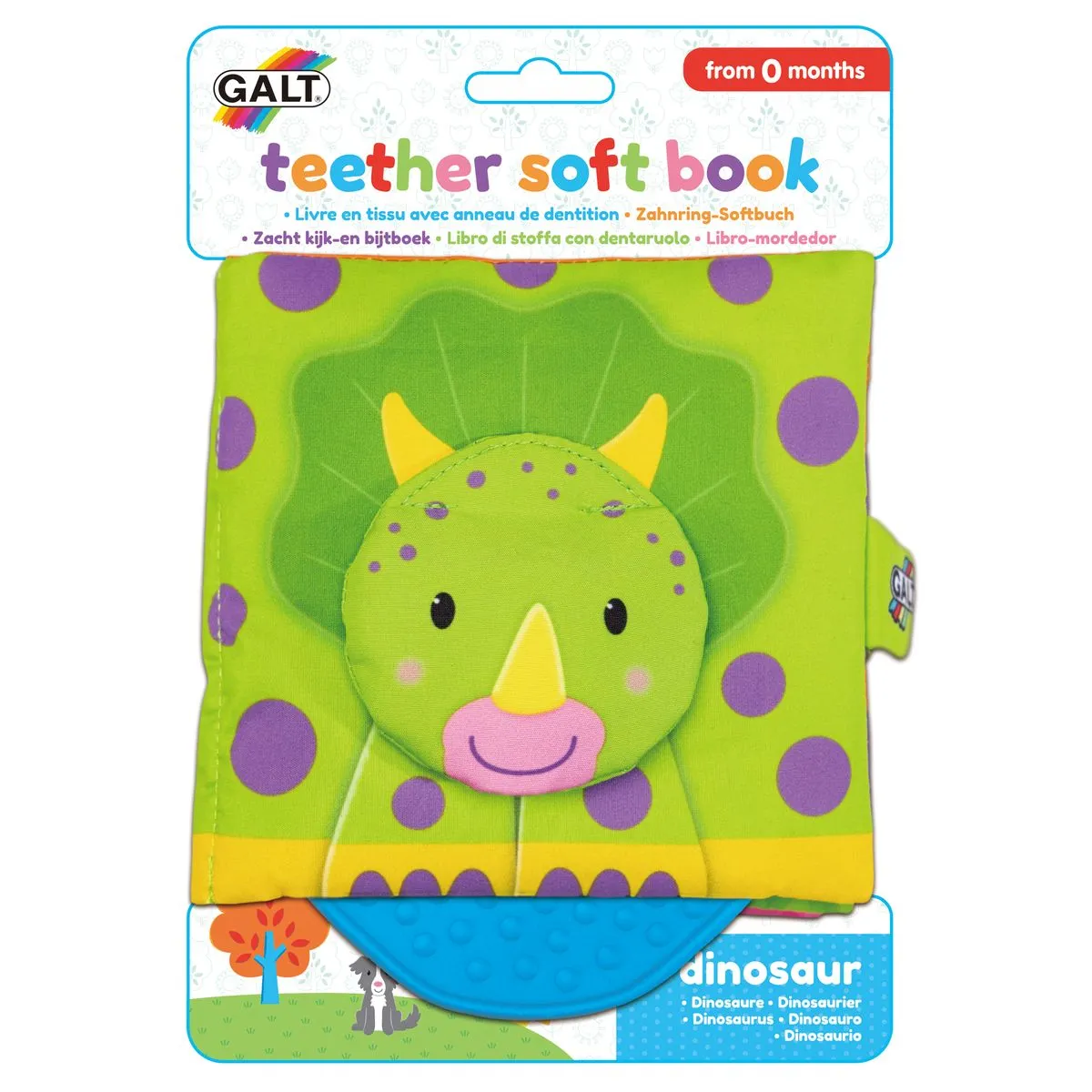 Galt Toys Teether Soft Book - Dinosaur