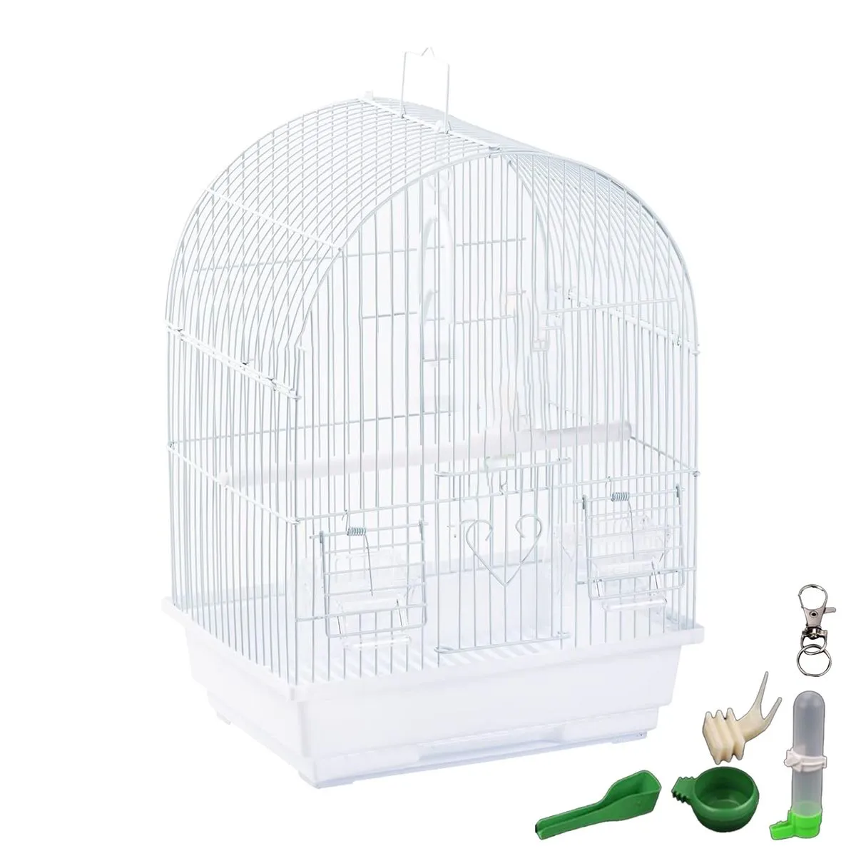 22cmx41cmx30cm Dome Roof Bird Cage Set with Handle & Accessories