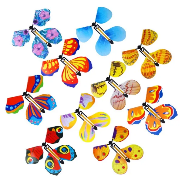 Flying Wind-Up Butterfly Multicolored for Surprises Gift Boxes- 10 Pack