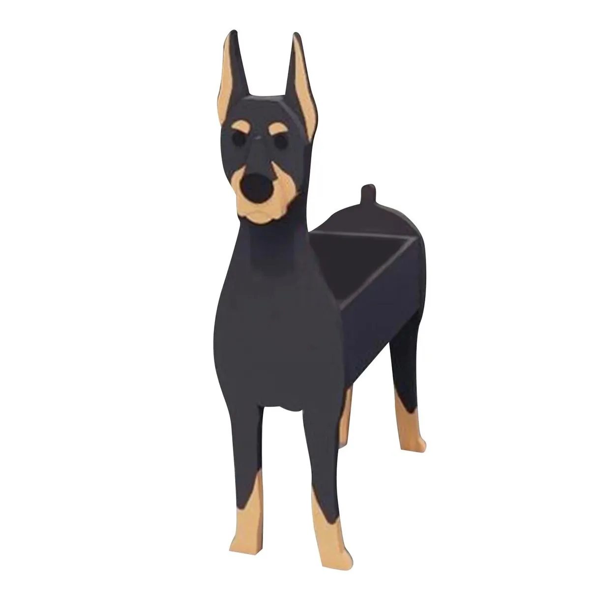 Dog Planter Plant Pot Cute Animal Shaped Flower Pot for Garden Decoration - Doberman Pinscher
