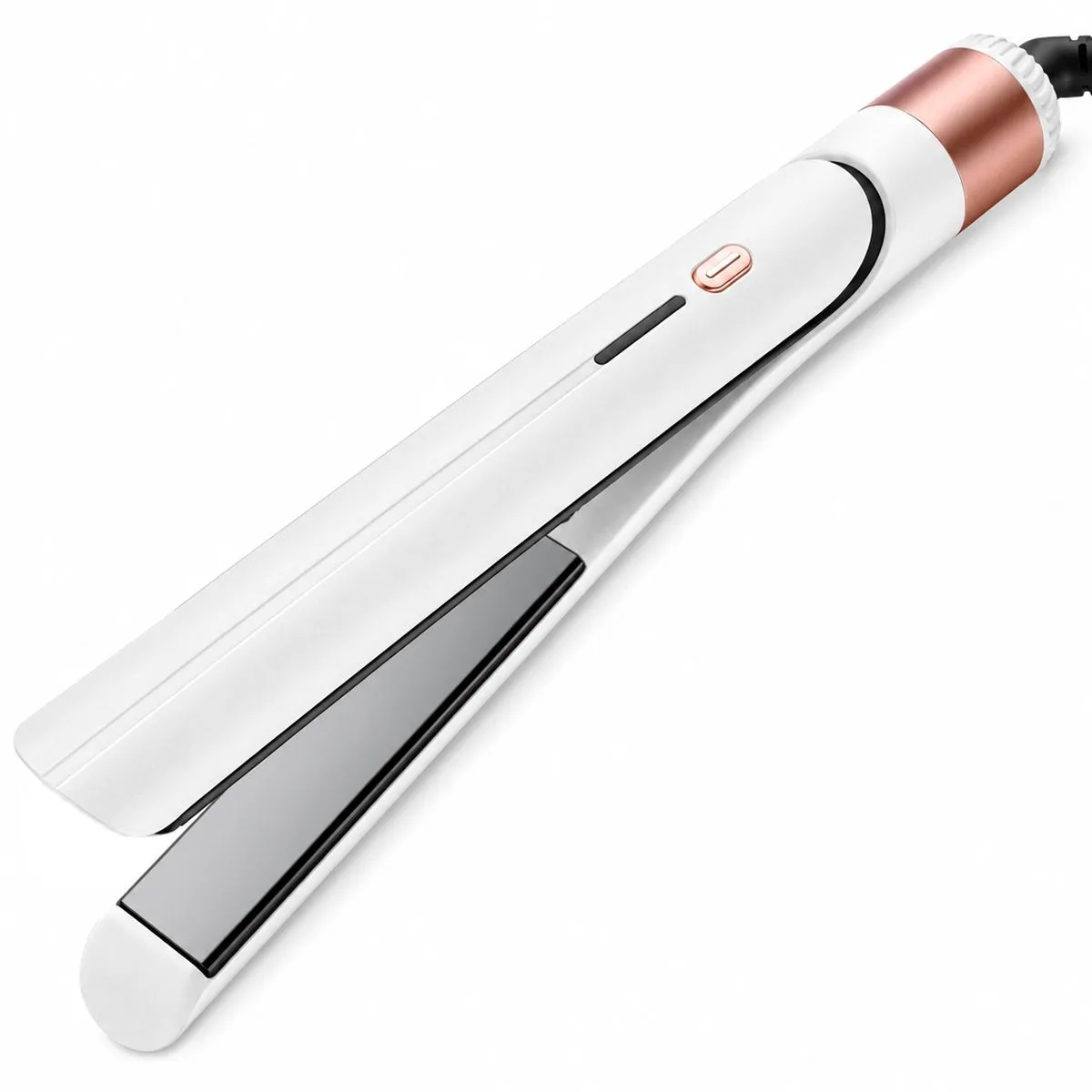 2-in-1 Hair Straightener/Curler/Flat Iron - Quick Heating - White