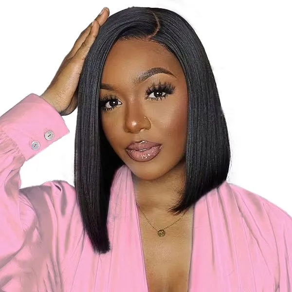 13x4 HD Lace Frontal Straight Bob 100% Human Hair Wig 10Inch 180% Density
