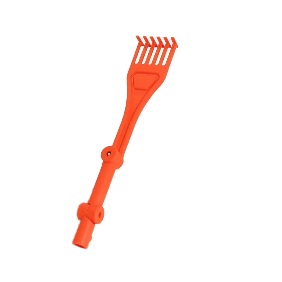 Orange Mini Rake Gutter Cleaner With Rotating Handle - Leaf Removal Tool