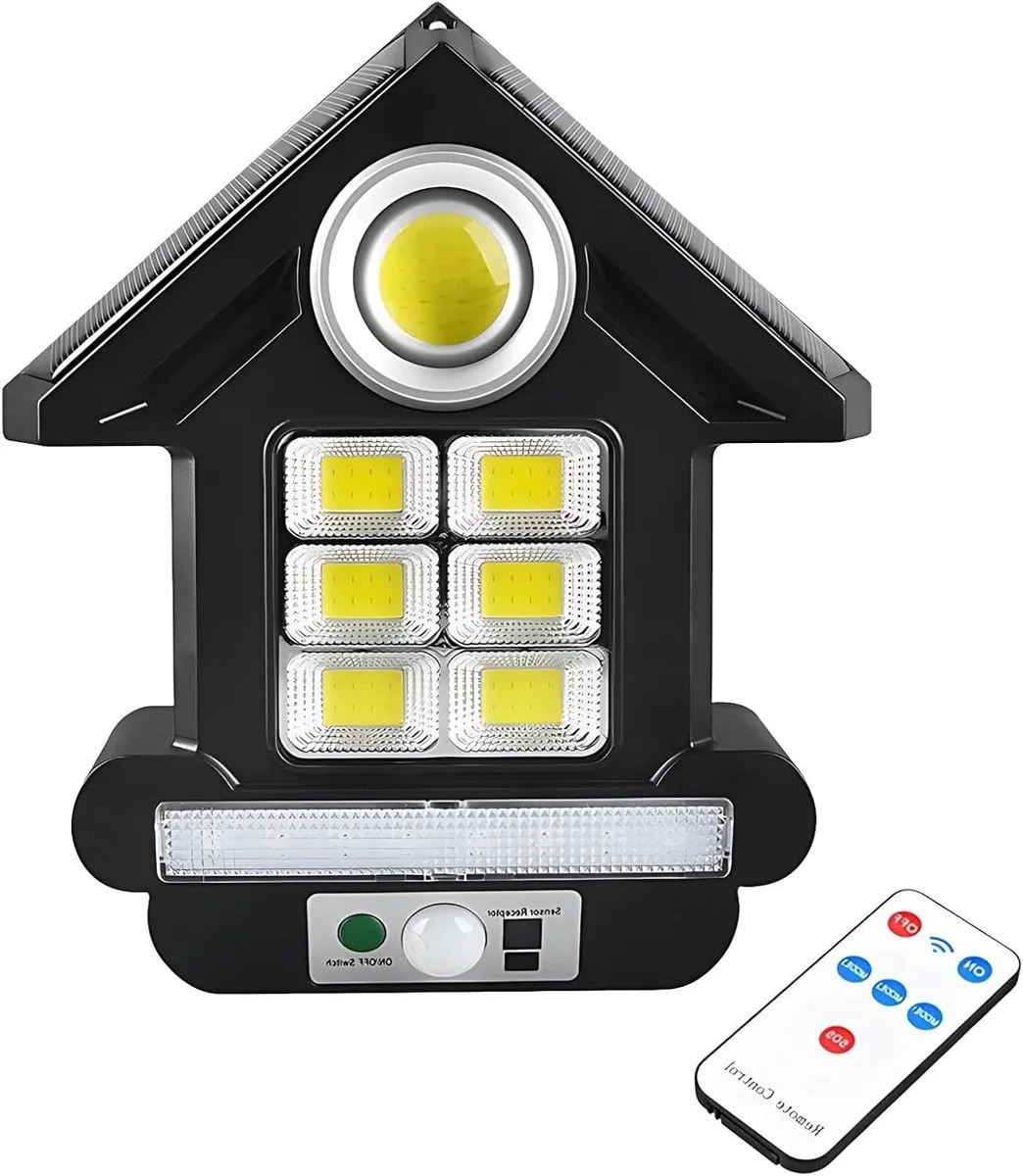 Solar Powered Wall Lantern, 81 Led Motion Sensor Outdoor Security Light