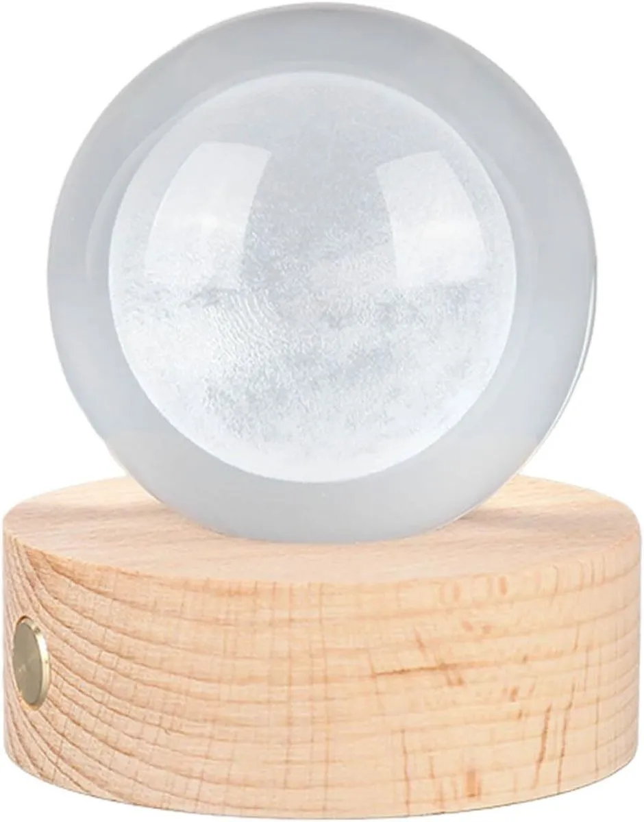 6cm 3D Crystal Ball, Astronomy Night Light, Portable Luminous Sculpture
