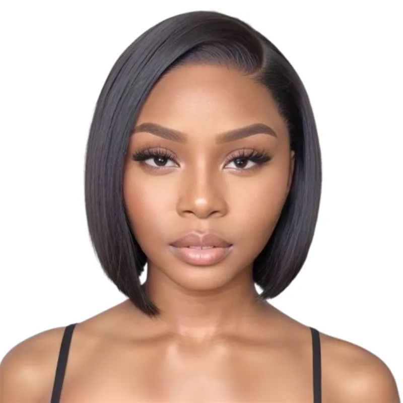 8inch Wear And Go Glueless Bob Wigs Short Bob Straight 5x5 Human Hair Wig