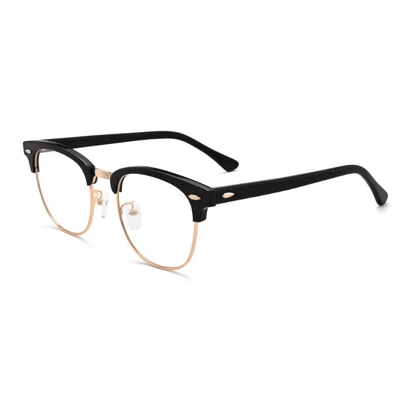 Sophie Moda-Blue Light Blocking Computer Half Rim Optical Frame Glasses - Black/Gold
