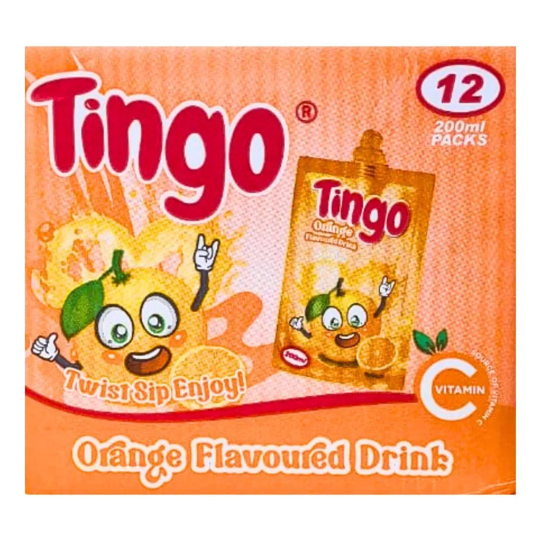 Tingo Orange Flavoured Drink 12 200ml packs