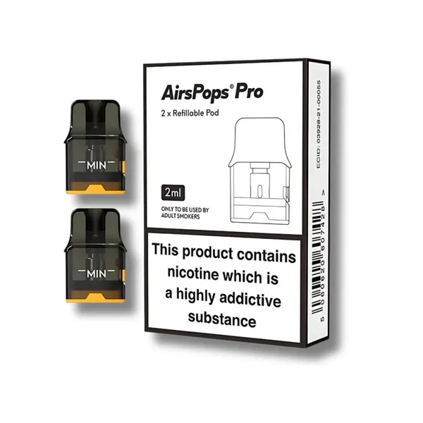 Airscream AirsPops Pro Refillable Pod 2ml 1.0 Built in Coil - 2 Pack