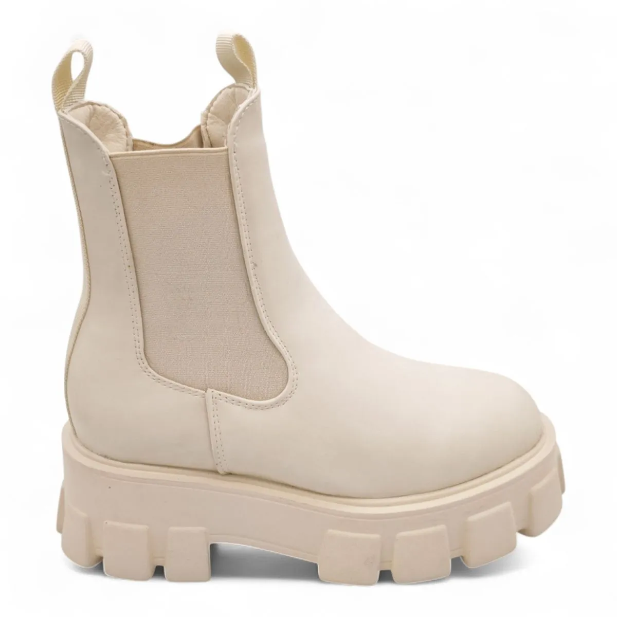 TTP Women Chunk Sole Beige Chelsea Boots HT1930-69