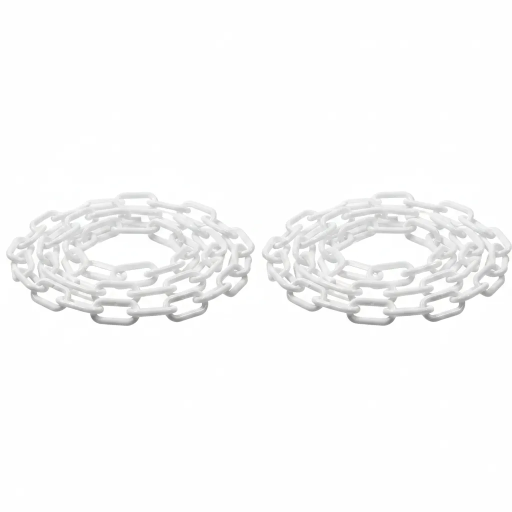 Krafft White Plastic Chain 8mm x 50m - Durable for Barriers & - 2 Pack