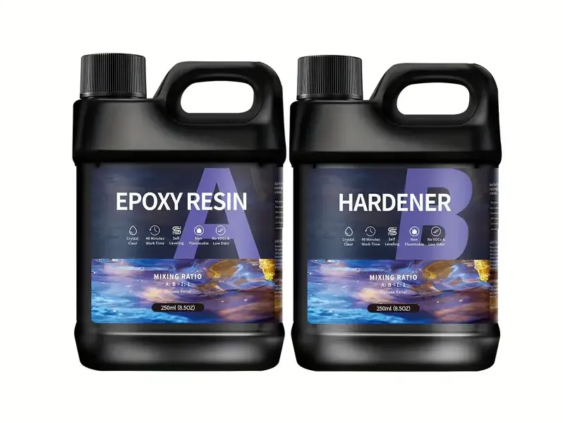 2-Pack Large Capacity Epoxy Resin Kit - Jewelry Casting Supplies 250ML Each
