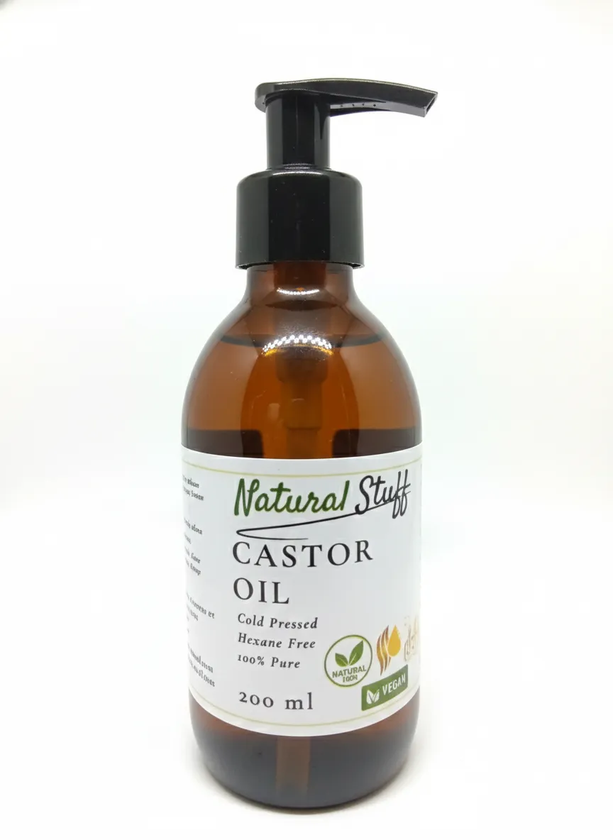 100% Pure Cold-pressed Hexane Free Premium Castor Oil -200ml-Hair,Skin Care
