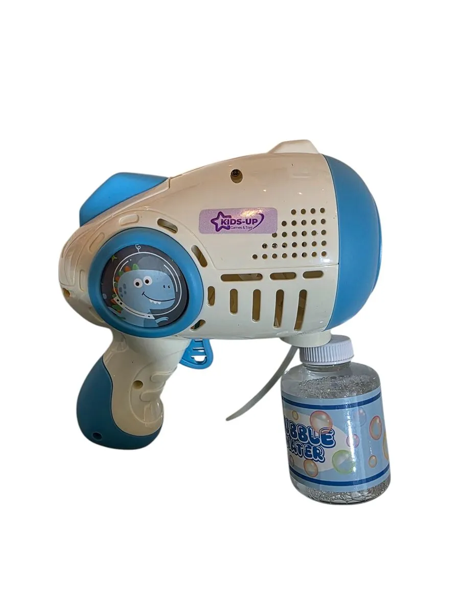 Kids-Up Led Light Bubble Gun Machine Fully Automatic Handheld 8 Hole - Blue, White