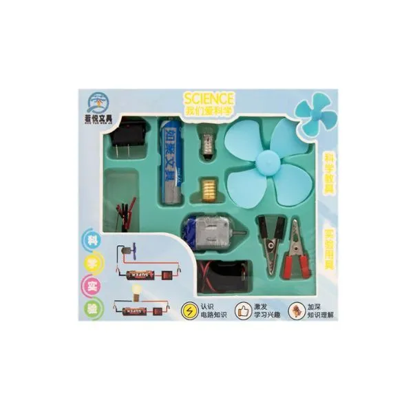 STEM Science Experiment Kit with Electric Fan - Educational Toy - Blue
