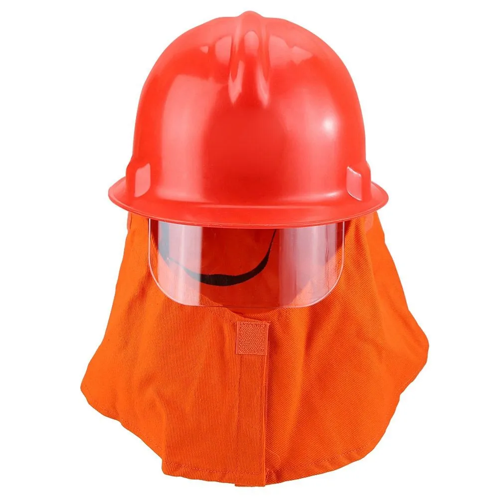 Firefighter Helmet with Mask and Flame Retardant Shawl for Rescue