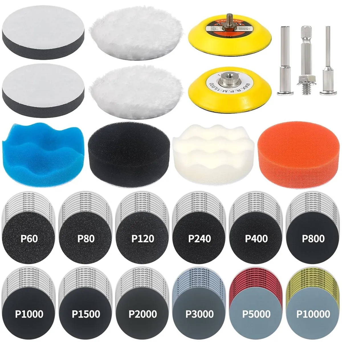 133 PCS Sanding Disc Drill Polishing Kit Sanding Attachment, 3 Inch Wet Dry